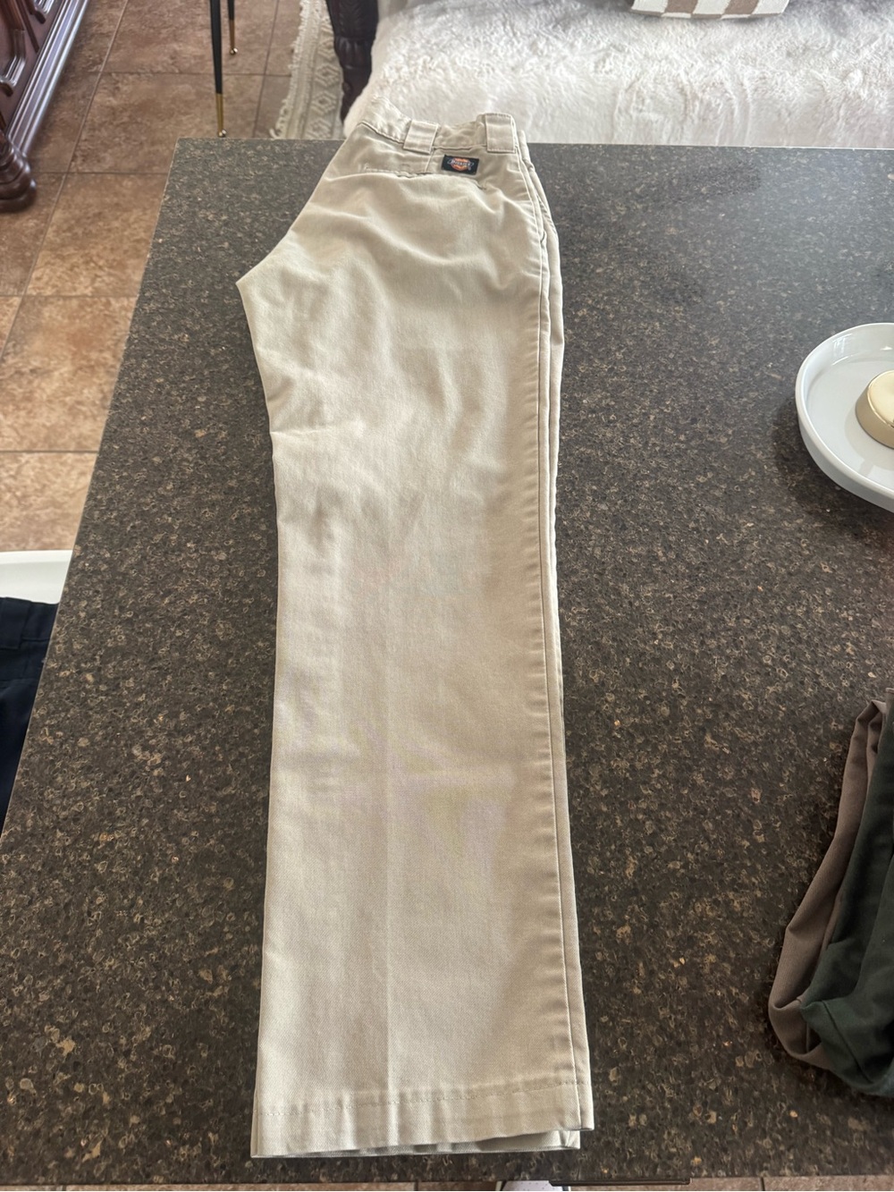 Dickies Tan Work Pants with Logo Patch 30x30